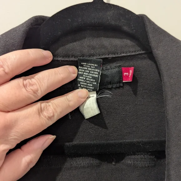 Women's Black Denim Jacket - Picture 3 of 5